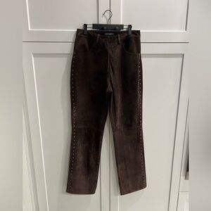Bernardo Dark Brown Suede Pants